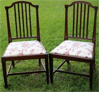 PR EARLY 19TH C. HEPPLEWHITE SIDE CHAIRS W/