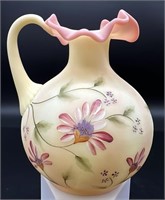 Stunning Fenton Burmese Hp Pitcher By B Huggins