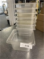 8 total Restaurant Storage Containers - 7x6.5x4