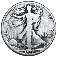 1918-S Walking Half Dollar NICELY CIRCULATED