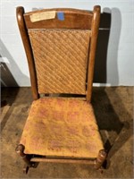 Vintage Rush Back Primitive Style Chair
