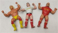 (3) 1980s WWF Wrestling Rubber Figures Titan
