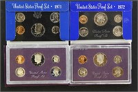 US Coins 4 - Proof Sets 1971, 1972, 1985, 1986
