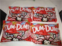 4 Bags Dum Dums Lollipops