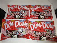 4 Bags Dum Dums Lollipops