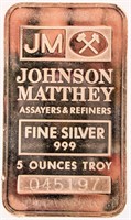 Coin 5 Ounce .999 Fine Silver Johnson Matthey