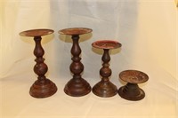 5 Cinnabar candle holders, Interior Accents