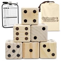 GoSports Giant 3.5" Wooden Playing Dice Set with