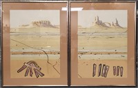 2 Signed Desert Watercolor Prints