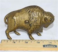 VINTAGE CAST IRON BUFFALO COIN BANK