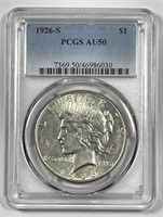 1926-S Peace Silver $1 PCGS AU50