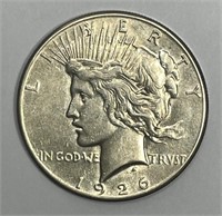 1926-S Peace Silver $1 About Uncirculated AU det.