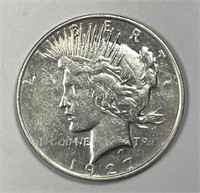 1927-D Peace Silver $1 About Uncirculated AU det.
