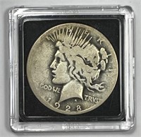 1928 Peace Silver $1 About Good AG (ex PCGS)
