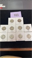 Lot of 10 Quarters 1940 - 1948