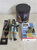 14 1/2" Bobba Fett Action Figure, Tin, Cereal Box,