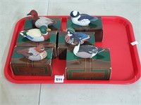 Tray Lot of Avon Collectible Ducks w/ Boxes