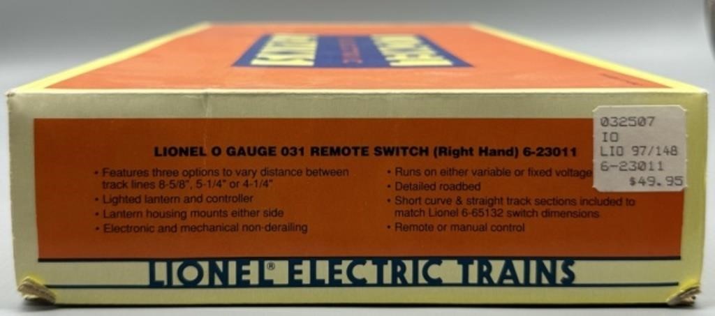 Lionel O Gauge 031 Remote Switch Right Hand w/Box