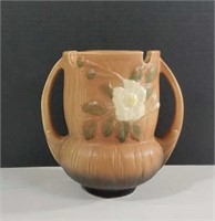 Vintage Roseville Pottery White Rose Double