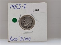1953-D 90% Silv Roos Dime