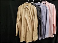 4 New Men's Long Sleeve Dress Shirts: Stafford,