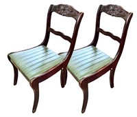 Two Beautiful Antique Dark Wood Chairs