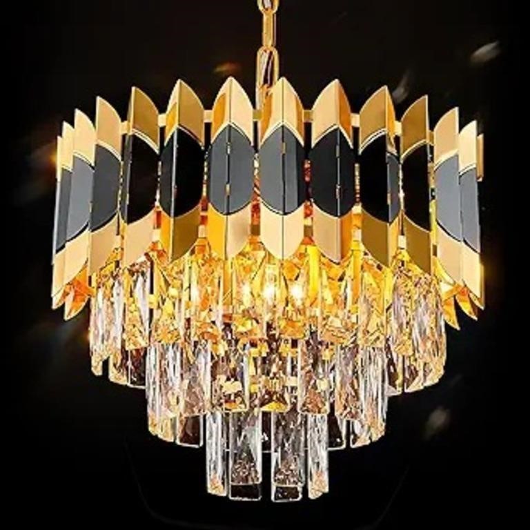 Catiner Modern Crystal Chandeliers,small Black