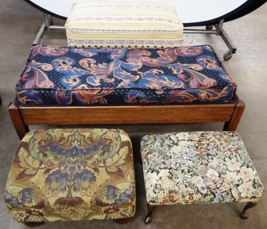 (4) Padded & Upholstered Stools / Benches