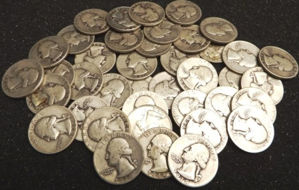 (40) 90% Silver Washington Quarters - Coins