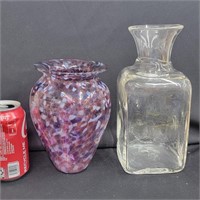 Blenko Bottle Vase 9.5"h 4.25"w and 1997 artist