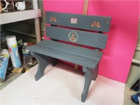 Small Blue Wooden Bench
