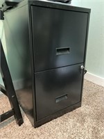 Black Filing Cabinet with 2 drawers and keys