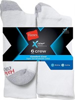 6pcs Hanes Men's Crew Socks sz6-12