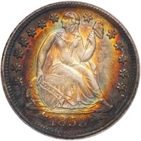 10C 1853 ARROWS. PCGS AU55 CAC