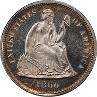 10C 1860 PCGS PR64 CAM