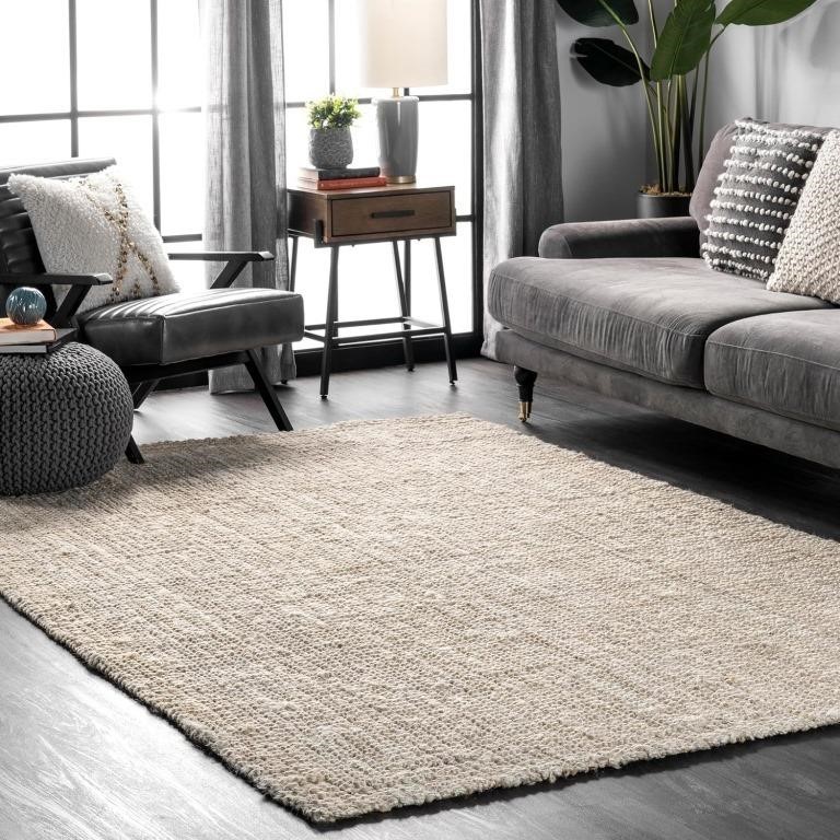 nuLOOM Ashli Solid Farmhouse Jute Area Rug, 12x15