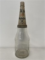 MOBILOIL A Tin Top on VOCO 1 Quart Oil Bottle