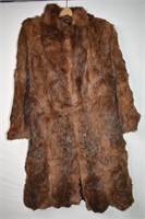 Vintage Rabbit Fur Coat  3/4 Length Sz Sm / Med