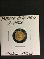 MEXICO GOLD PESO, 2 PESO, .0482 AGW