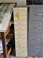 10 DRAWER CABINET & COLORED LIGHT BULBS