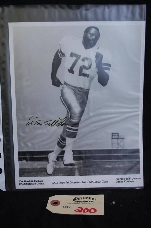 Ed "Too Tall" Jones Dallas Cowboys signed Picture