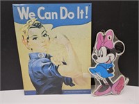 Metal "We Can Do IT" Sign 12"x16" Minnie