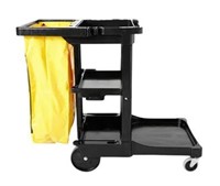 Rubbermaid Janitorial Cleaning Cart, Black