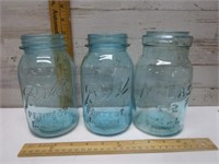 3 QUART BLUE JARS