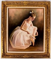 Art Original K. Rafferty Painting Ballerina Dance