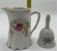 Porcelain Pitcher & Bone China Bell