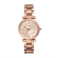 Fossil Women's Carlie Three-Hand Rose Gold-Tone