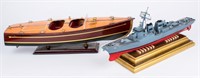 Model War Ship & Wood Classic Cruiser Boat