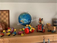 Antique toys, globe, etc.