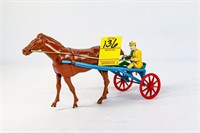 Plastic Wind Up Horse Driver and Sulky